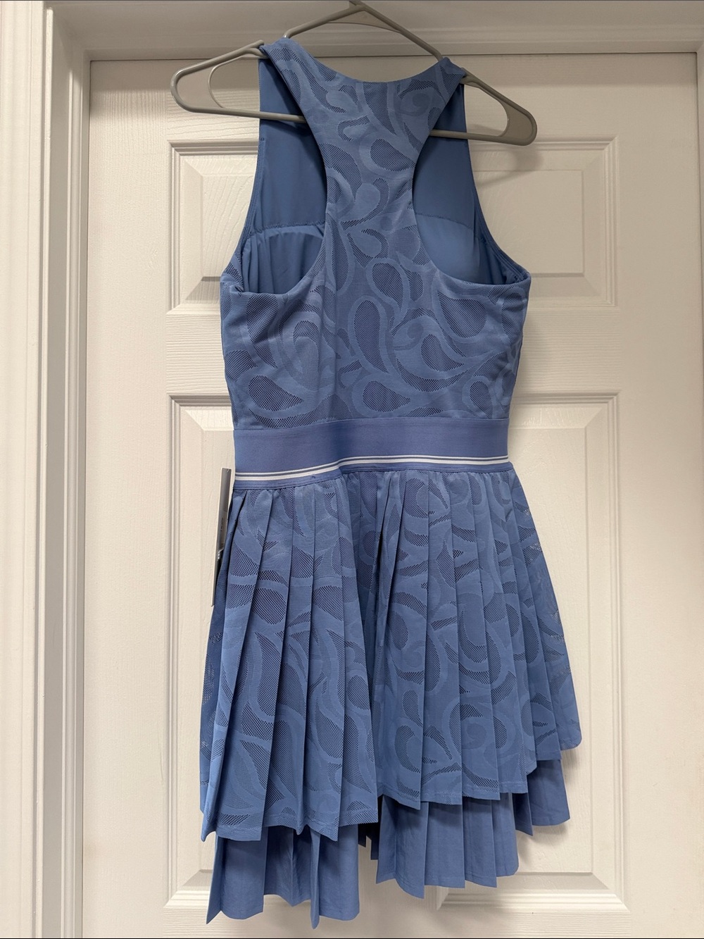Lululemon Blue Paisley Mesh Pleated Tennis Dress - Picture 4 of 6